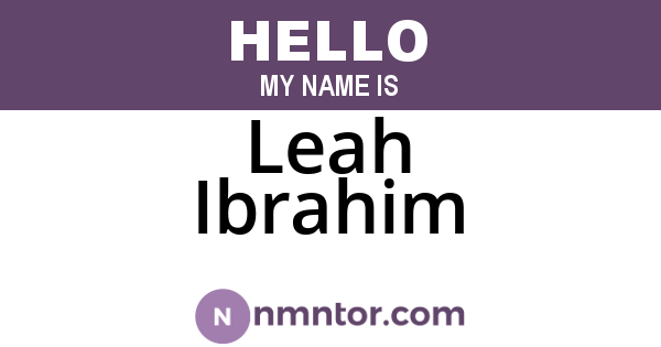 Leah Ibrahim