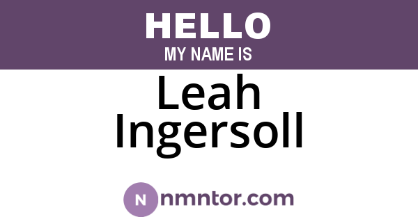Leah Ingersoll