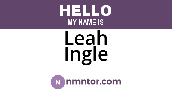 Leah Ingle