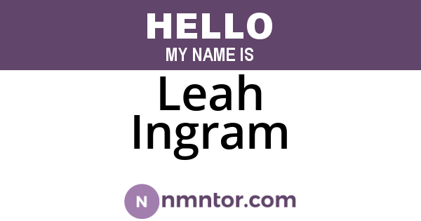 Leah Ingram