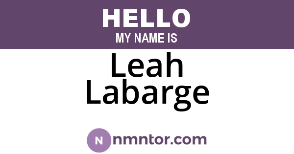 Leah Labarge