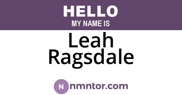 Leah Ragsdale