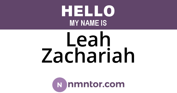 Leah Zachariah