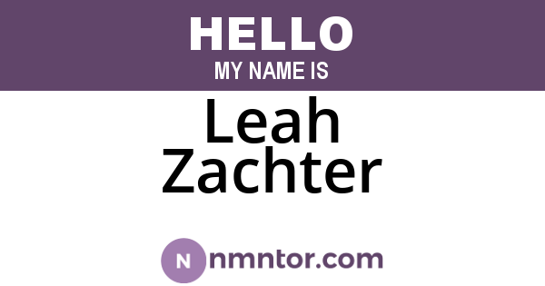 Leah Zachter