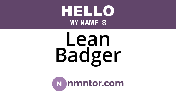 Lean Badger