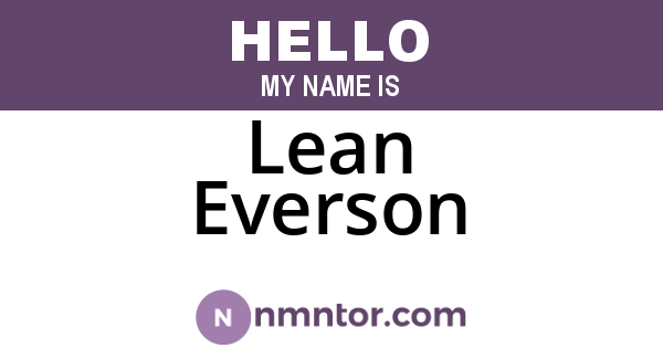 Lean Everson