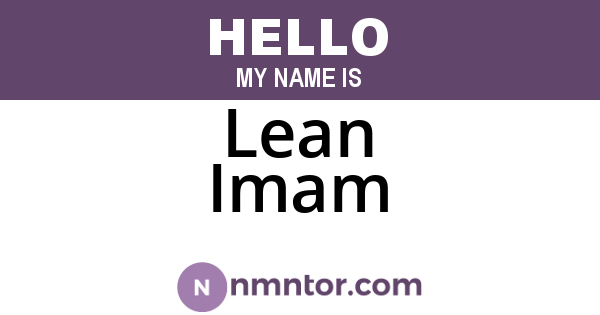 Lean Imam