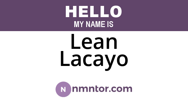 Lean Lacayo