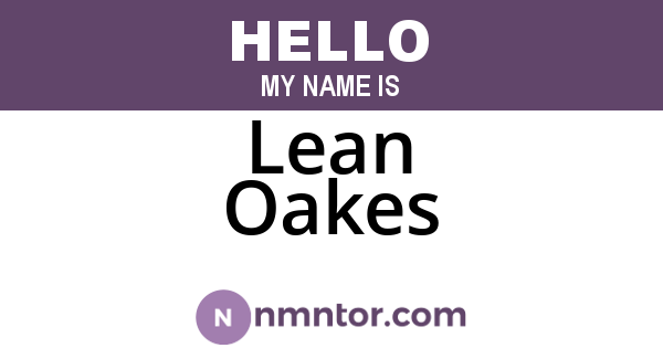 Lean Oakes