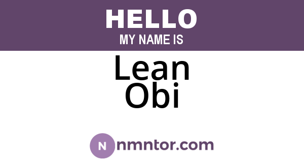 Lean Obi