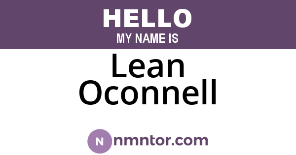 Lean Oconnell