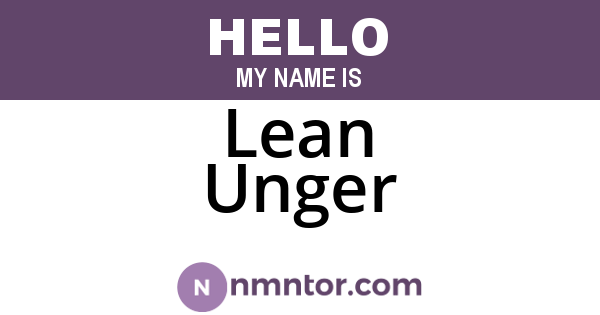 Lean Unger