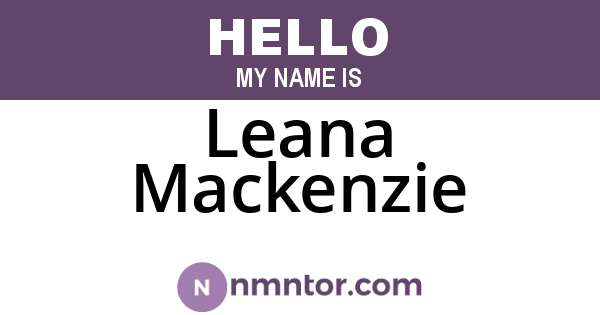 Leana Mackenzie