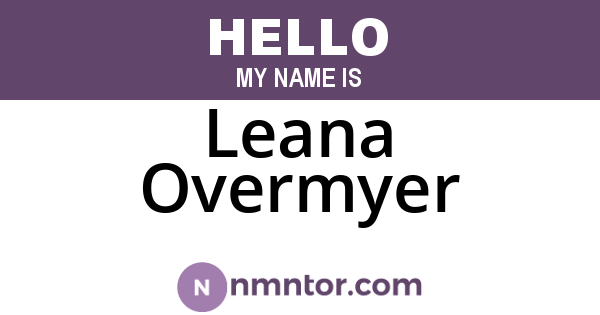 Leana Overmyer