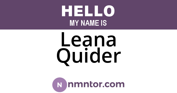 Leana Quider