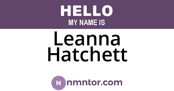 Leanna Hatchett