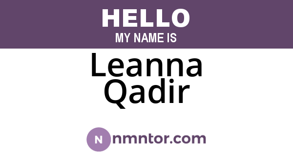 Leanna Qadir