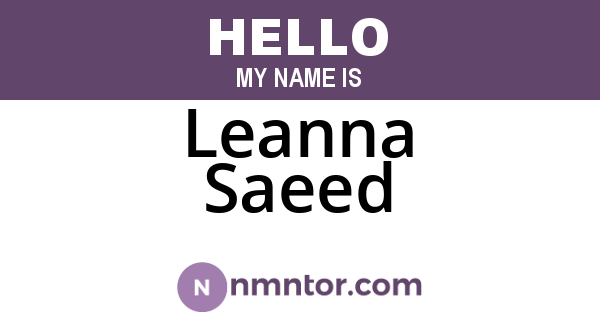 Leanna Saeed