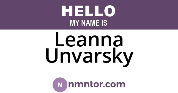 Leanna Unvarsky