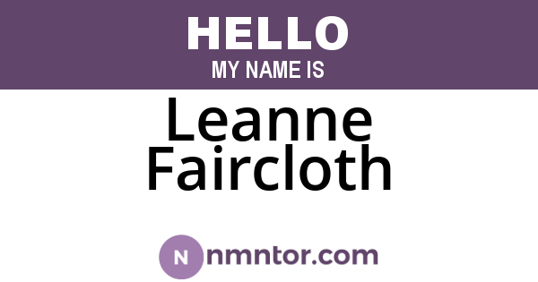 Leanne Faircloth