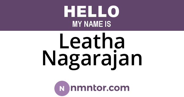 Leatha Nagarajan
