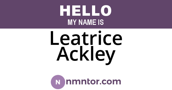 Leatrice Ackley
