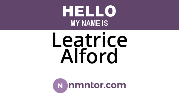 Leatrice Alford