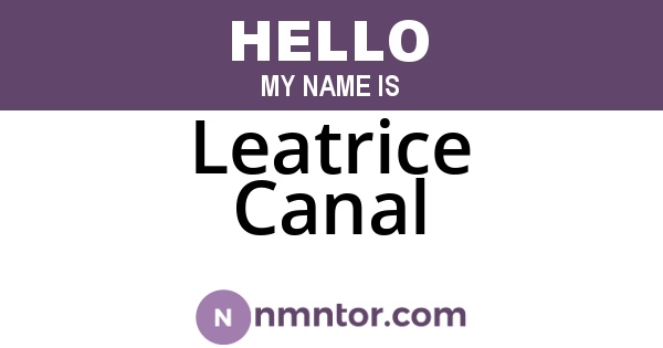Leatrice Canal