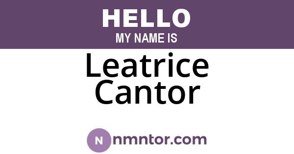 Leatrice Cantor