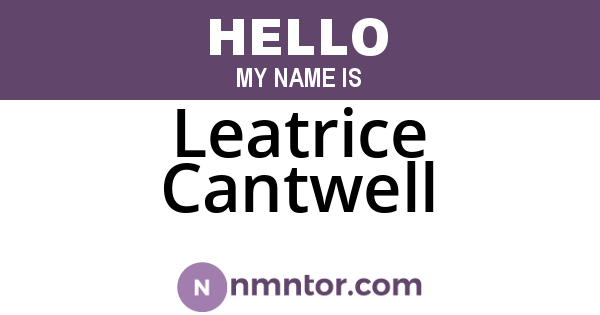Leatrice Cantwell
