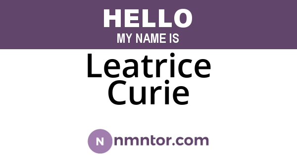 Leatrice Curie