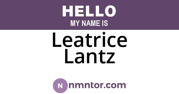 Leatrice Lantz