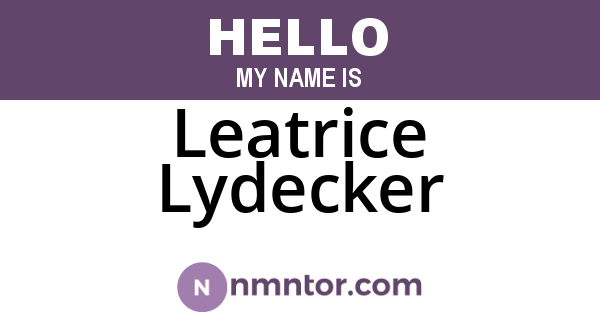 Leatrice Lydecker