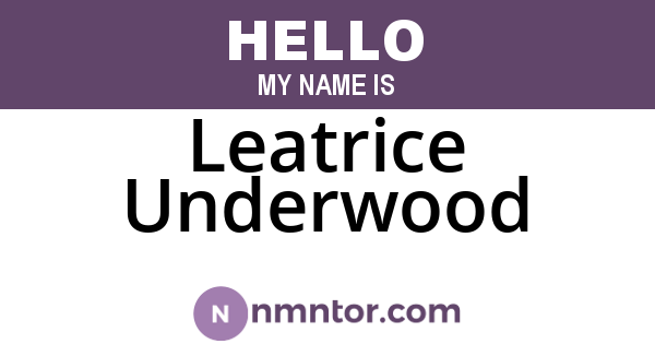 Leatrice Underwood