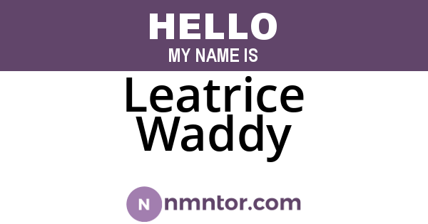 Leatrice Waddy