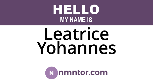 Leatrice Yohannes