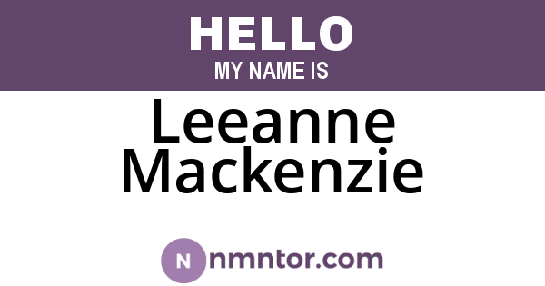 Leeanne Mackenzie