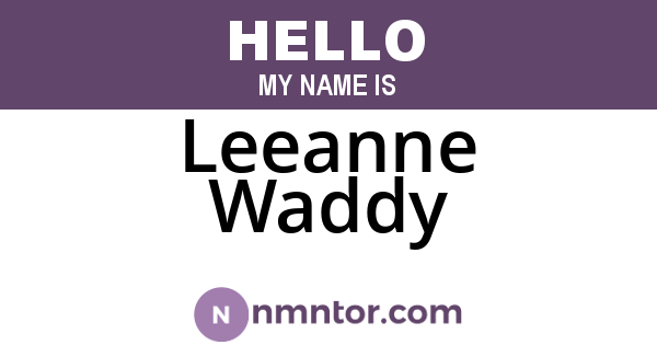 Leeanne Waddy