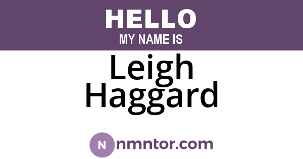 Leigh Haggard