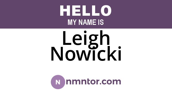 Leigh Nowicki