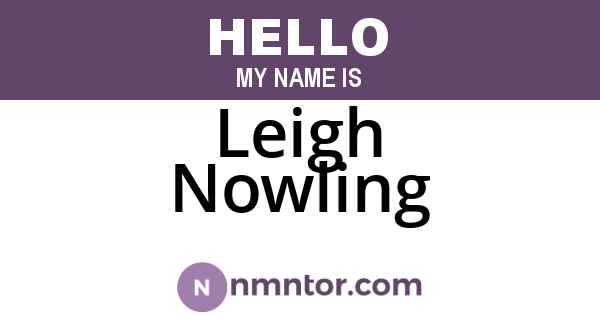 Leigh Nowling