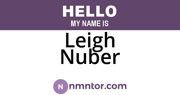 Leigh Nuber