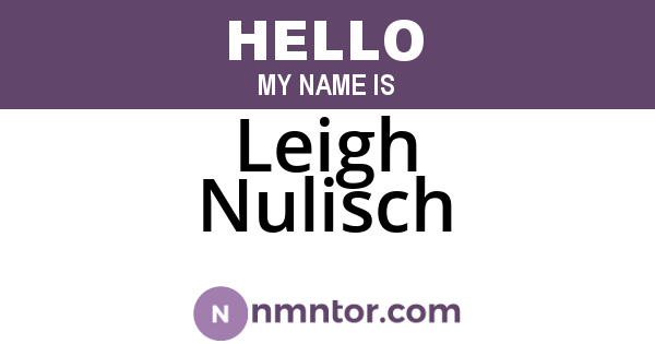 Leigh Nulisch