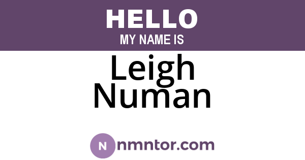 Leigh Numan