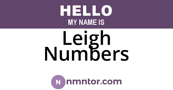 Leigh Numbers
