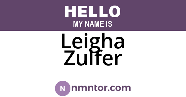 Leigha Zulfer
