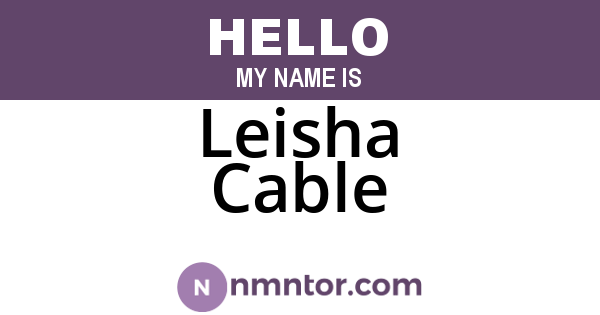 Leisha Cable