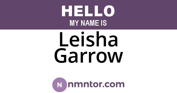 Leisha Garrow