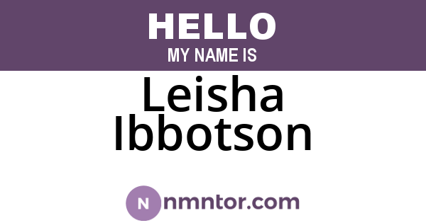 Leisha Ibbotson
