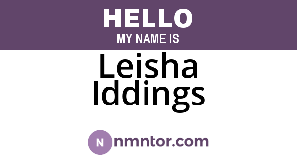 Leisha Iddings